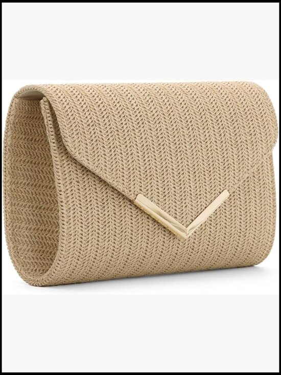 Handbags - Straw Clutch Purse Woven Rattan Summer Evening Bag Vacation Beach Handbag